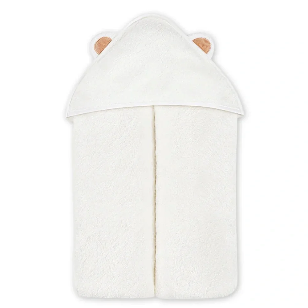 Natemia Ultra Soft Organic Bamboo White Bear Hooded‎ Baby/Toddler Bath Towel